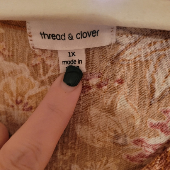 Mustard Floral Tie-Front Blouse - Picture 3 of 5